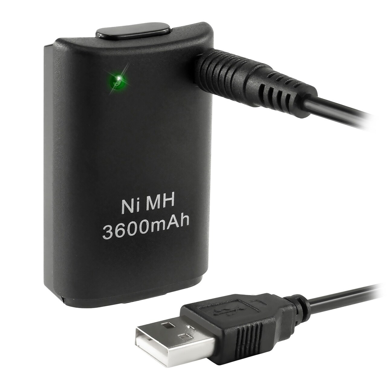 Insten for xBox 360 Controller Battery Pack 3600mAh Rechargeable Power Kit Set with USB Charger Cable for XBOX 360 Wireless Controllers Charge and Play - Black